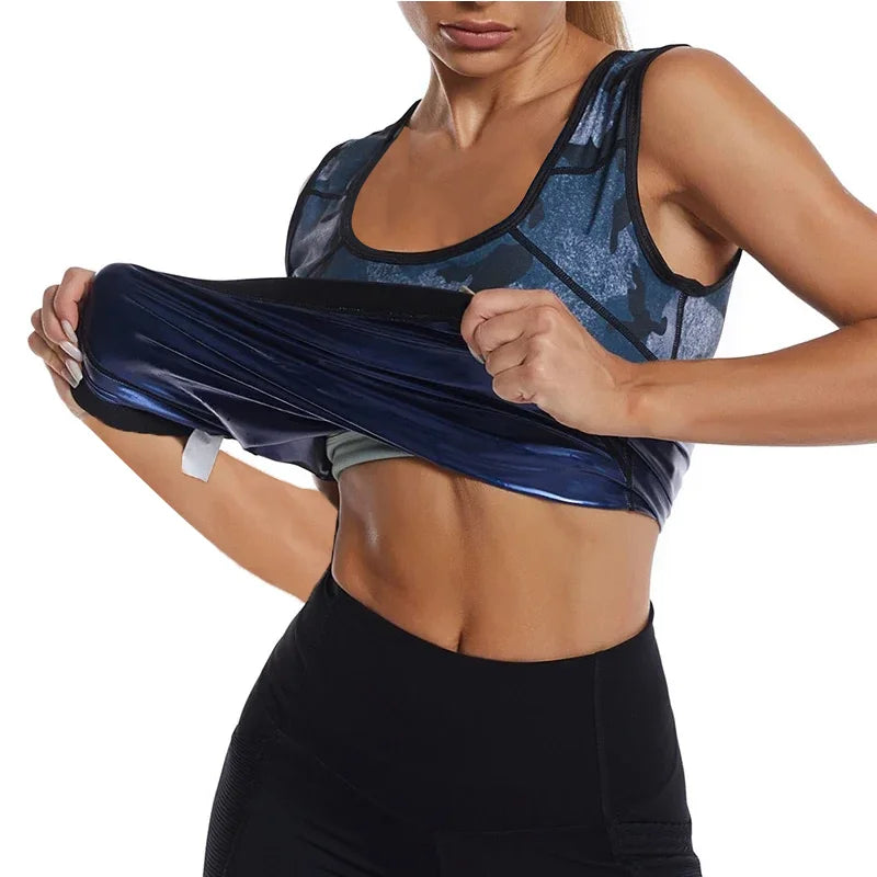 Sauna Vest for Women Weight Loss Workout Top Hot Sweat Tank Top Fitness Corset Top Slimming Shaper Sport Fat Burning Sauna Suits