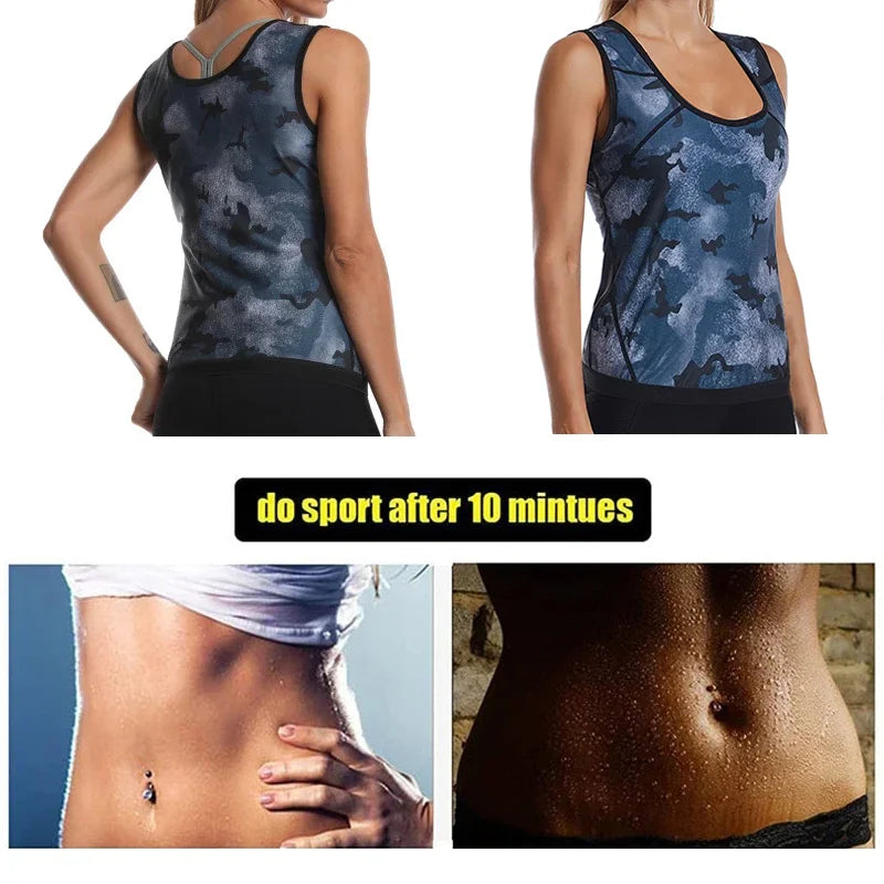 Sauna Vest for Women Weight Loss Workout Top Hot Sweat Tank Top Fitness Corset Top Slimming Shaper Sport Fat Burning Sauna Suits