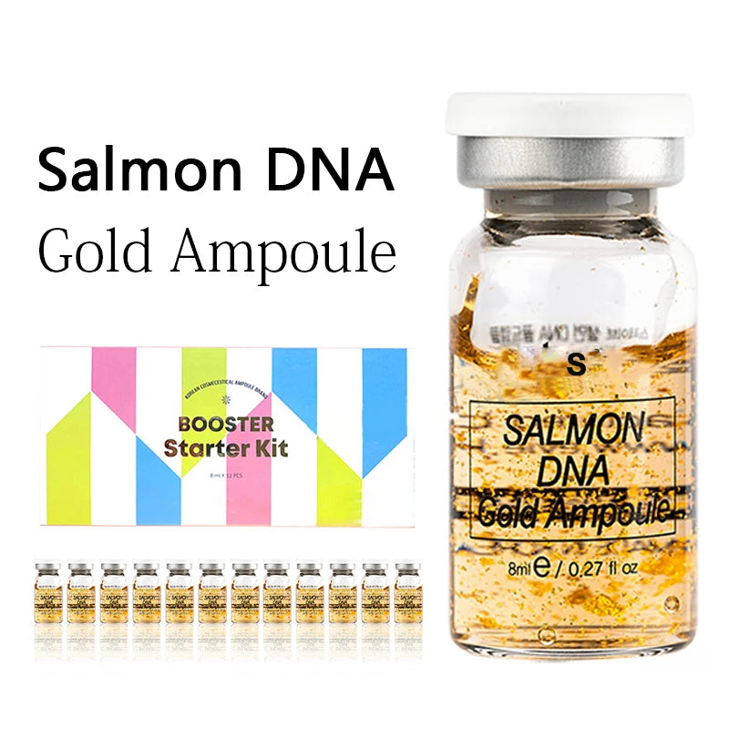 Korea 8ml Salmon DNA Ampoule Skin Booster Serum Kit Peptide Moisturize Rejuvenation Skin Whitening For 0.3mm Microneedle Serum