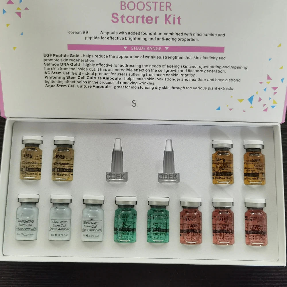 Korea 8ml Salmon DNA Ampoule Skin Booster Serum Kit Peptide Moisturize Rejuvenation Skin Whitening For 0.3mm Microneedle Serum