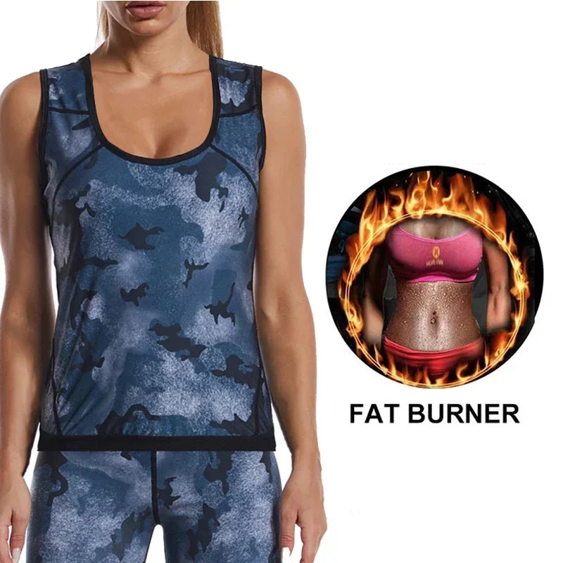 Sauna Vest for Women Weight Loss Workout Top Hot Sweat Tank Top Fitness Corset Top Slimming Shaper Sport Fat Burning Sauna Suits