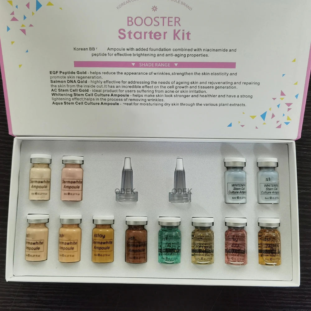 Korea 8ml Salmon DNA Ampoule Skin Booster Serum Kit Peptide Moisturize Rejuvenation Skin Whitening For 0.3mm Microneedle Serum
