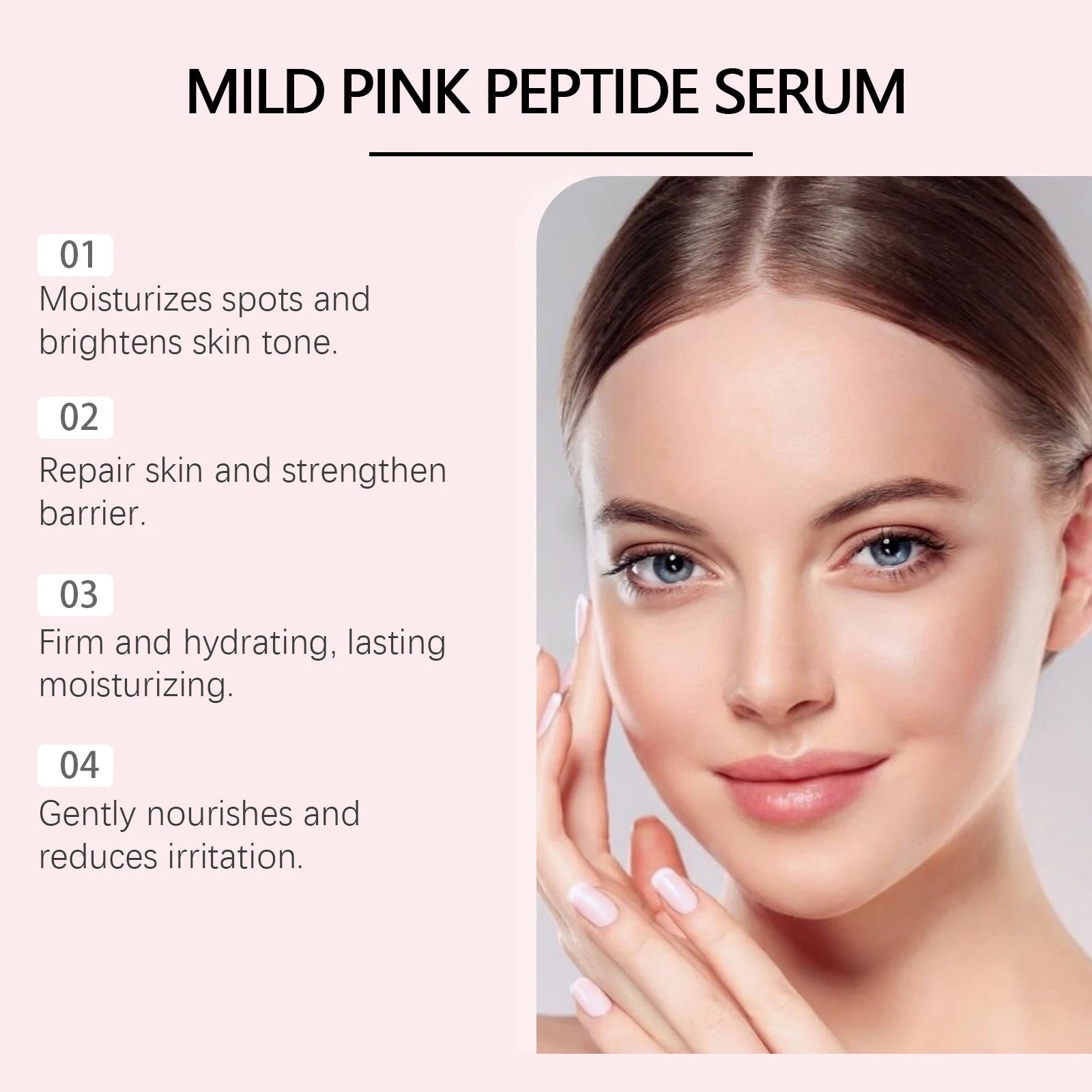 Rose Facial Essence Liquid Peptide Moisturizing Brightening Nourishing Fine Repair Skin Care Beauty Serum for Facial Treatment